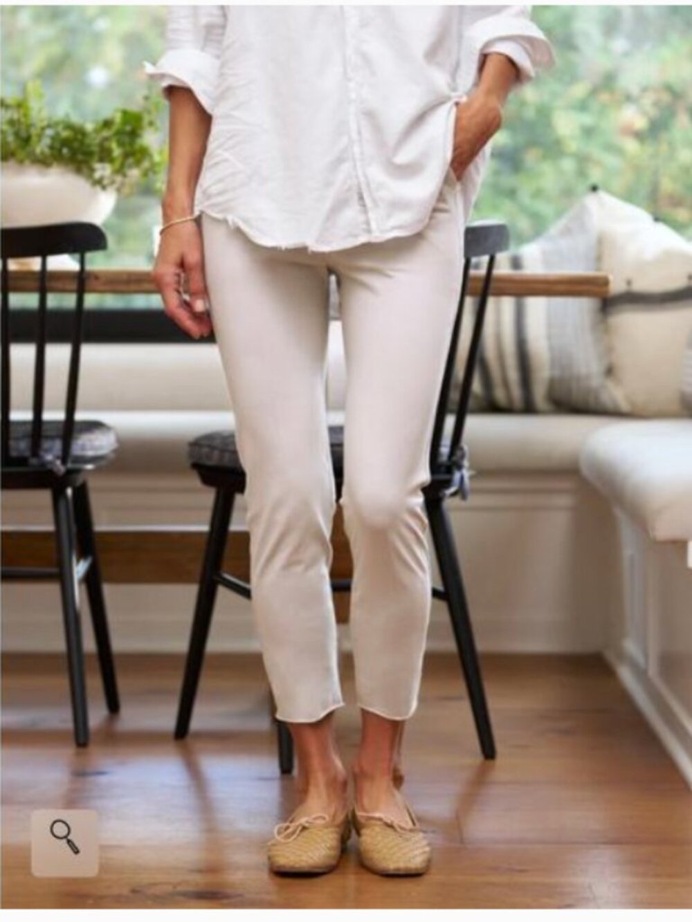 Frank & Eileen Murphy Billion Dollar Pant Cropped Large Cement Cream Khaki